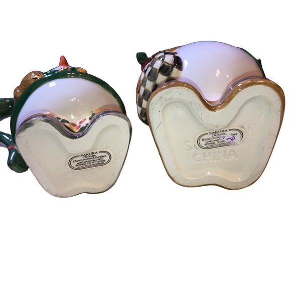 Debbie Mumm Sakura Snow Angel Village Sugar & Creamer 2000-2001 Christmas - Picture 12 of 13